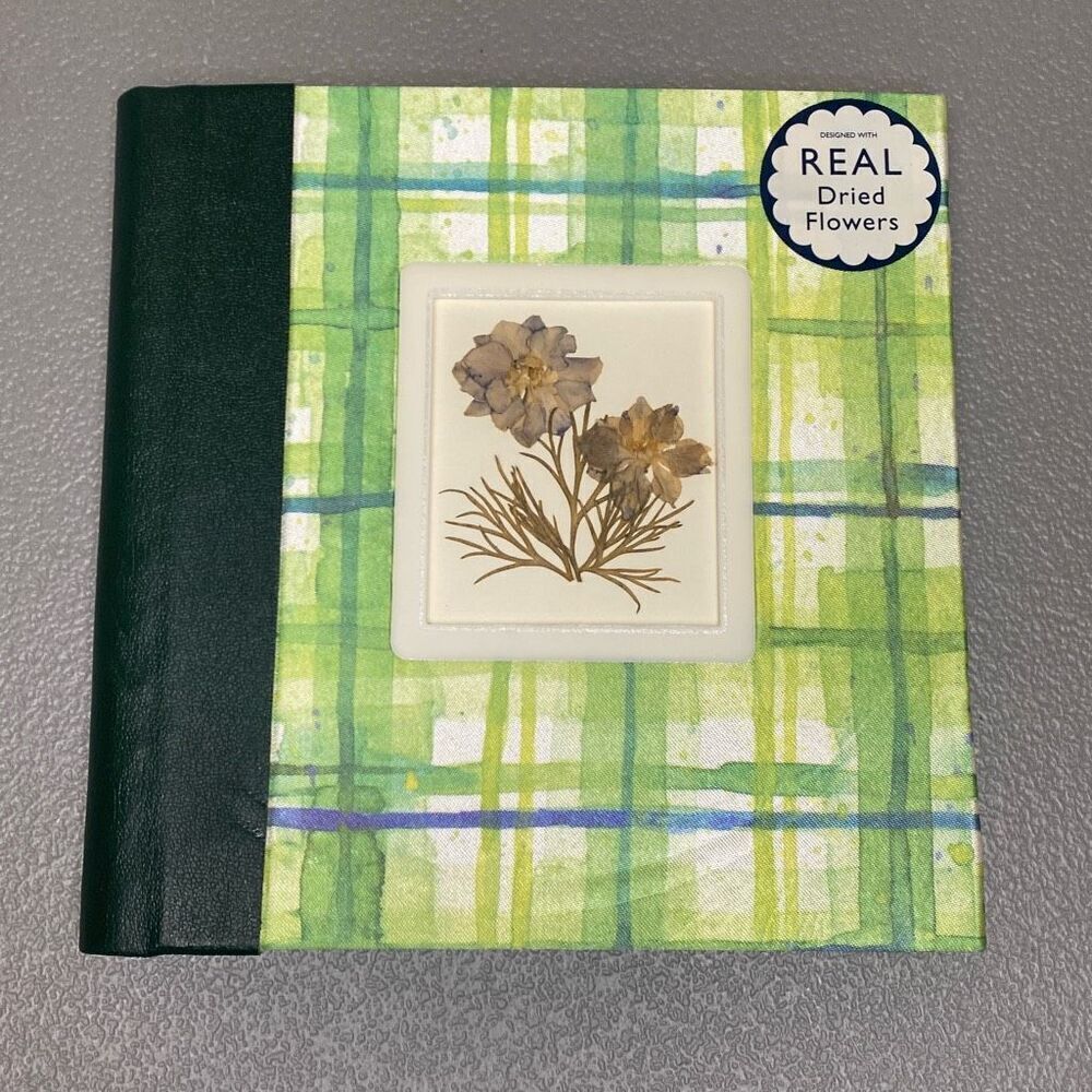 Silk Fabric Journal 7”x7” Penman Paper with Real Dried Flowers 80 Lined Pages